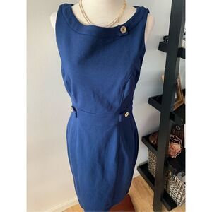 White House black market blue work dress size 6